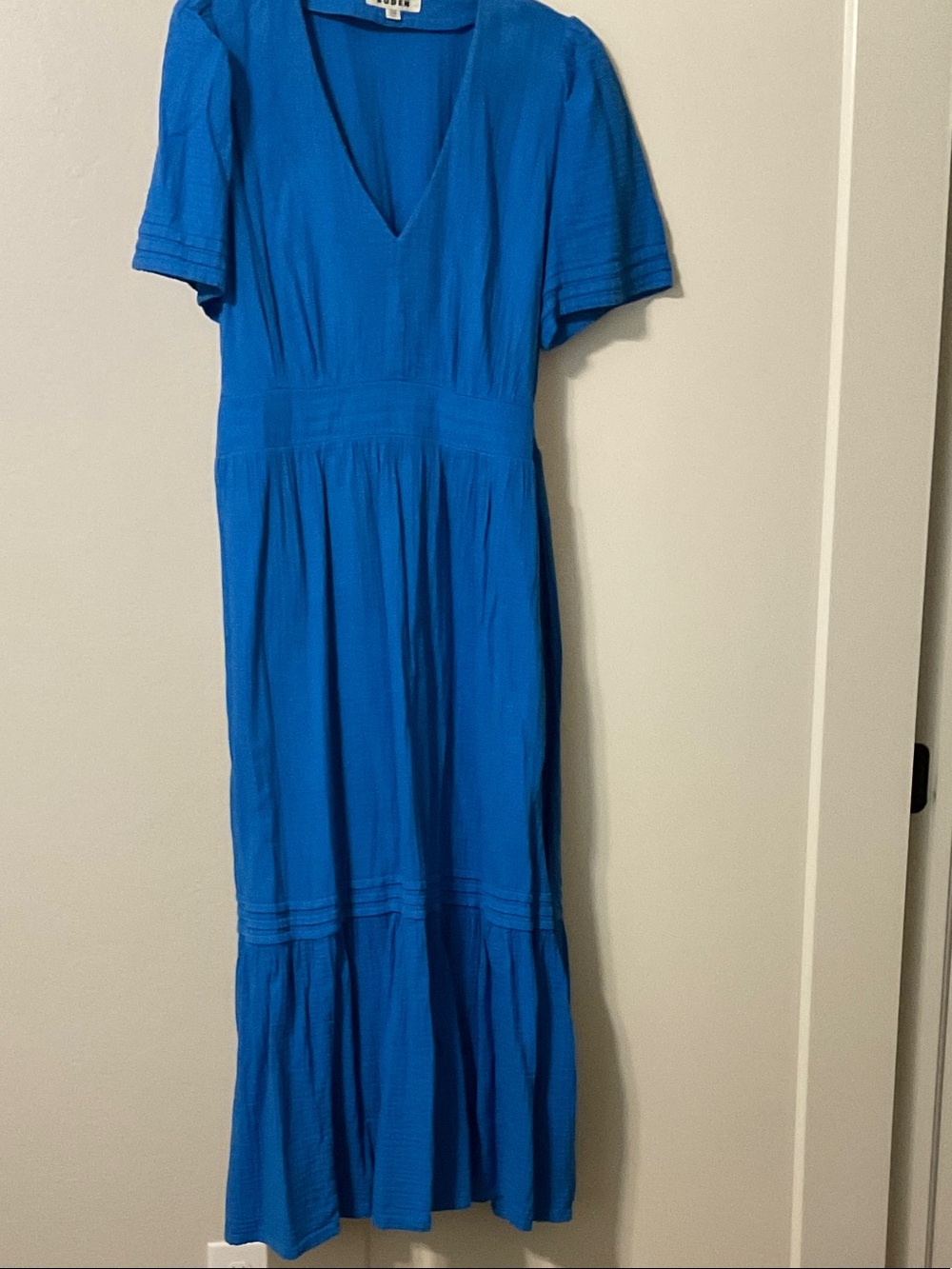 Boden Eve Double Cloth Midi Dress-Blue